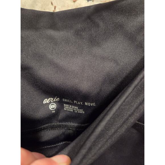 Aerie 7/8 Legging Medium Support Hi-Rise Size XXL Black - Picture 2 of 3